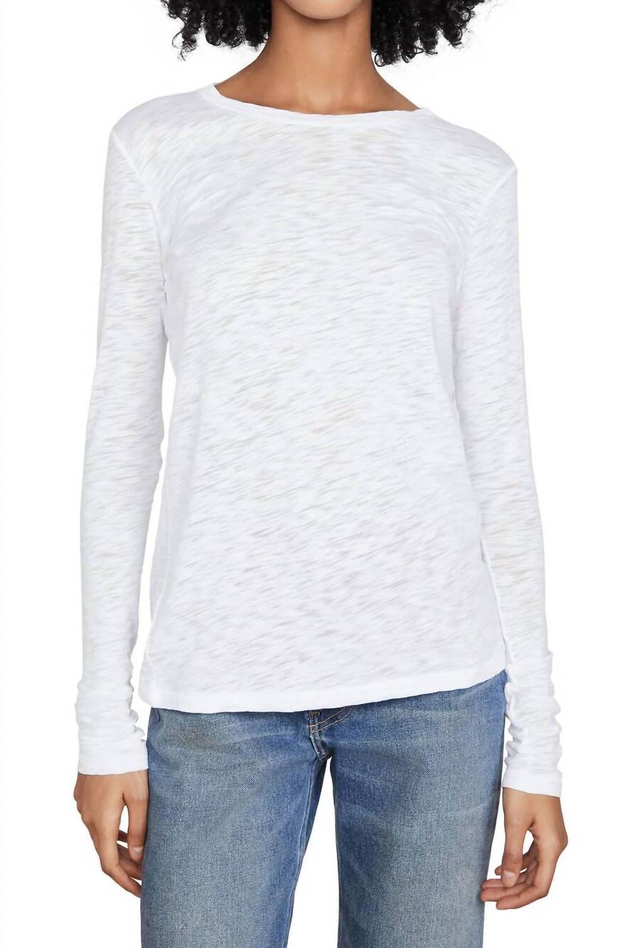 NEW GOLDIE classic long sleeve crew tee in white